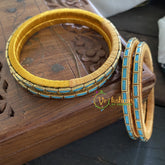 Single Line Kundan Bangle-Lines-Light Blue-Opaque-G3679